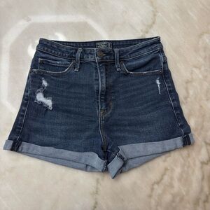 Abercrombie & Fitch Dark Blue Jean Shorts high rise size 25